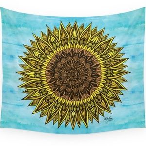 Society6 Zentangle - Sunflower Sunshine Tapestry